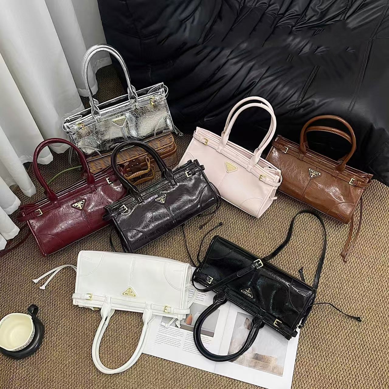 1 Prada Re-Edition 1995 Brushed Leather Tote Bag - Image 1