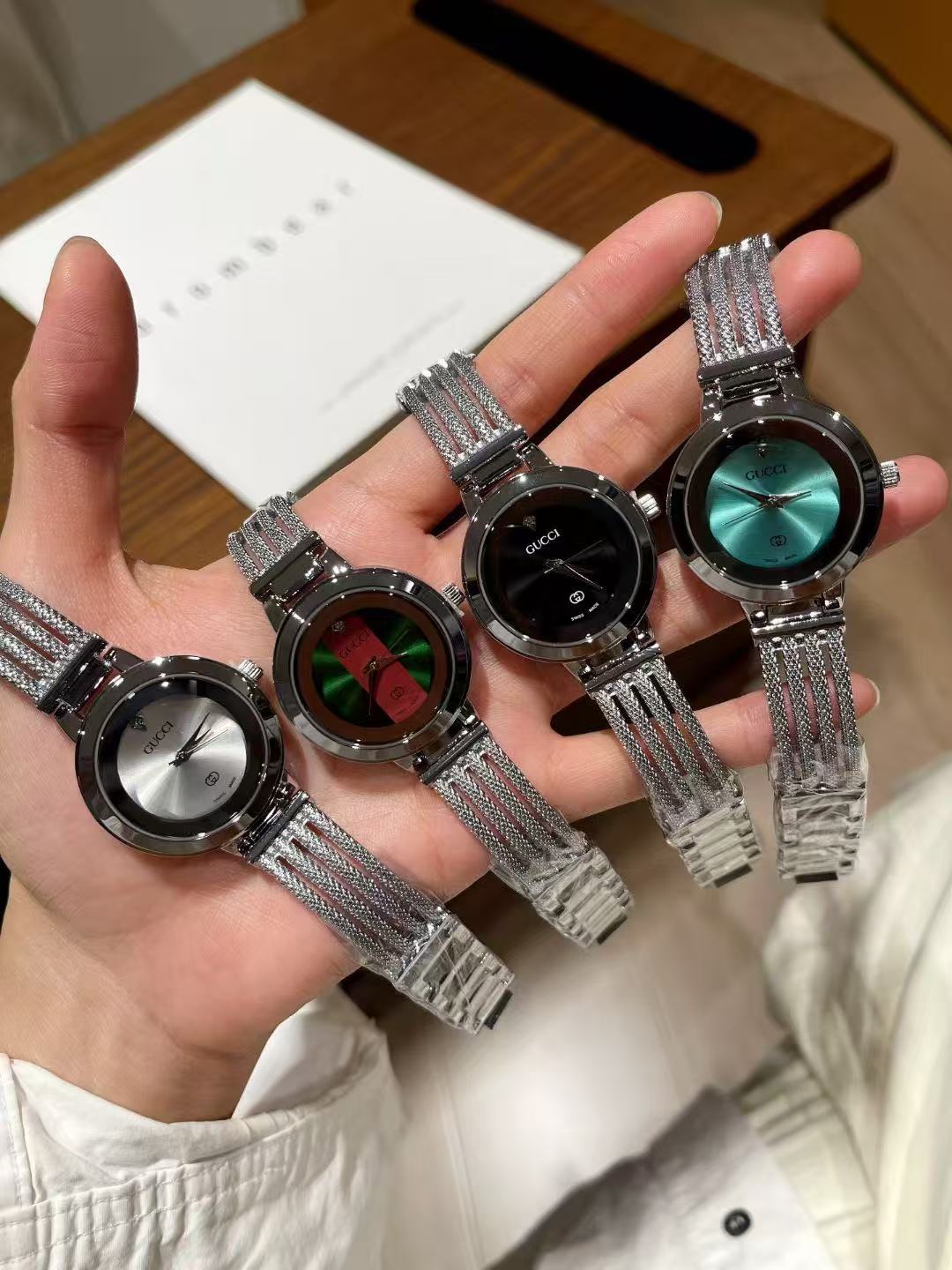859b56fe913cff2fef9c5c4f57a5f8f5 Gucci Style Silver Tone Woven Watch - Image 1